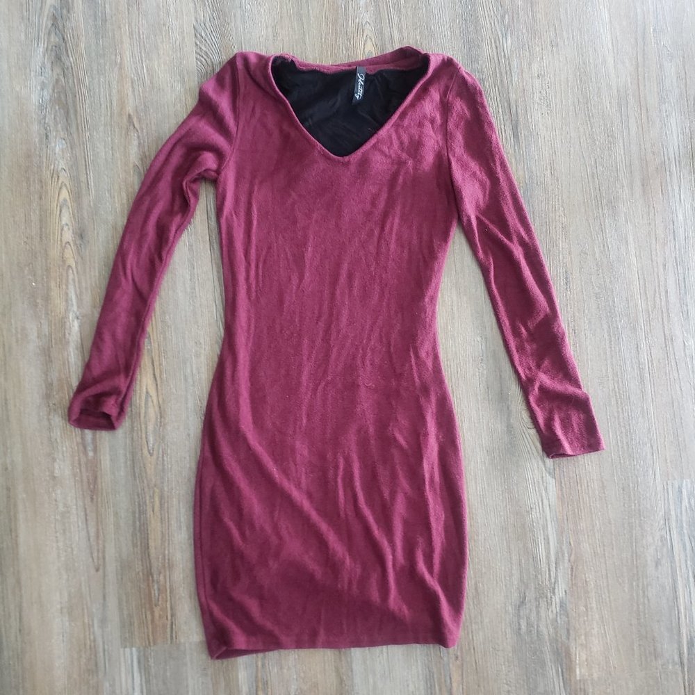 Super Soft Red Sweater Dress with Hood (Size S)
